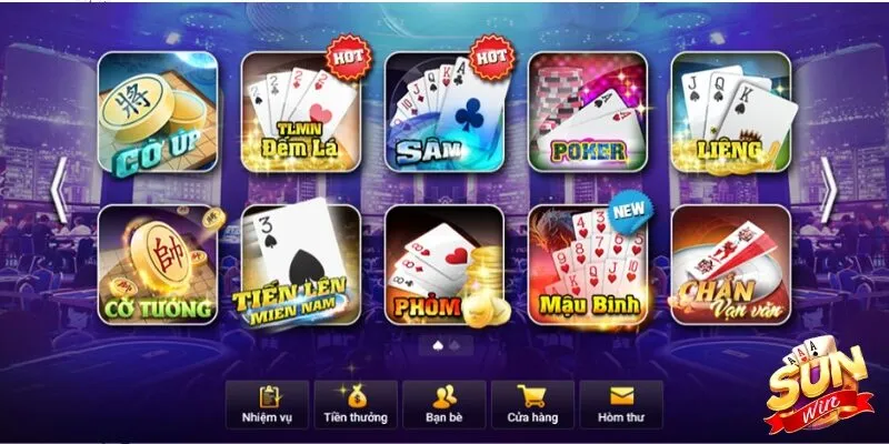 Các thao tác tham gia game bài Sunwin