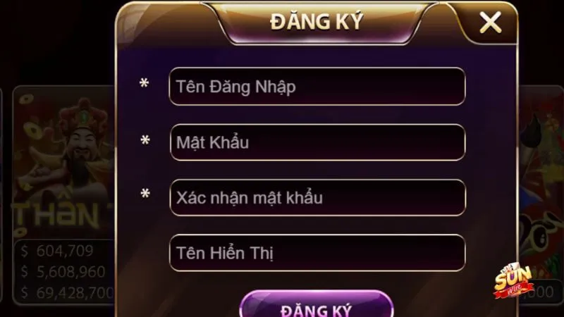 Đăng ký tài khoản cổng game